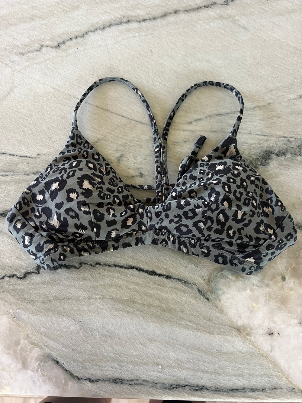 EUC Hurley Green Leopard Print swim top
